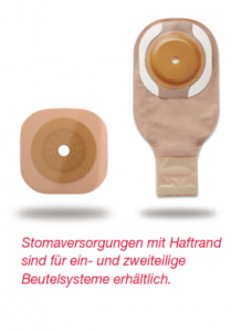 Abbildung: Basisplatte mit Haftrand und einteiliger Ausstreifbeutel mit Haftrand